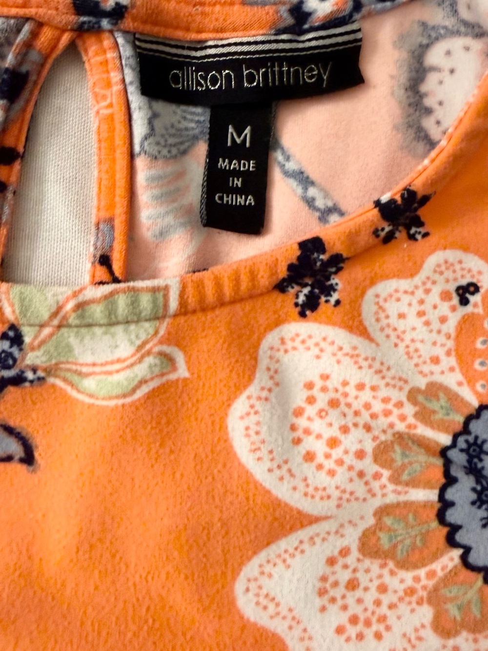 Allison Brittney Orange Floral Sleeveless Mini Dress - Picture 6 of 7